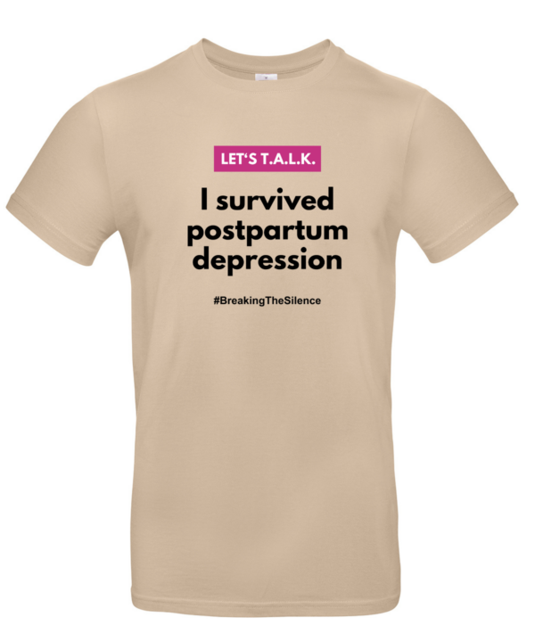 I survived postpartum depression tshirt sand