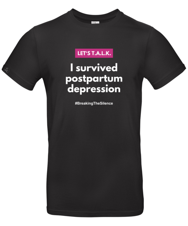 I survived postpartum depression tshirt black