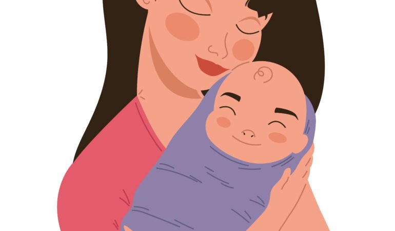 mother and a baby, newborn baby