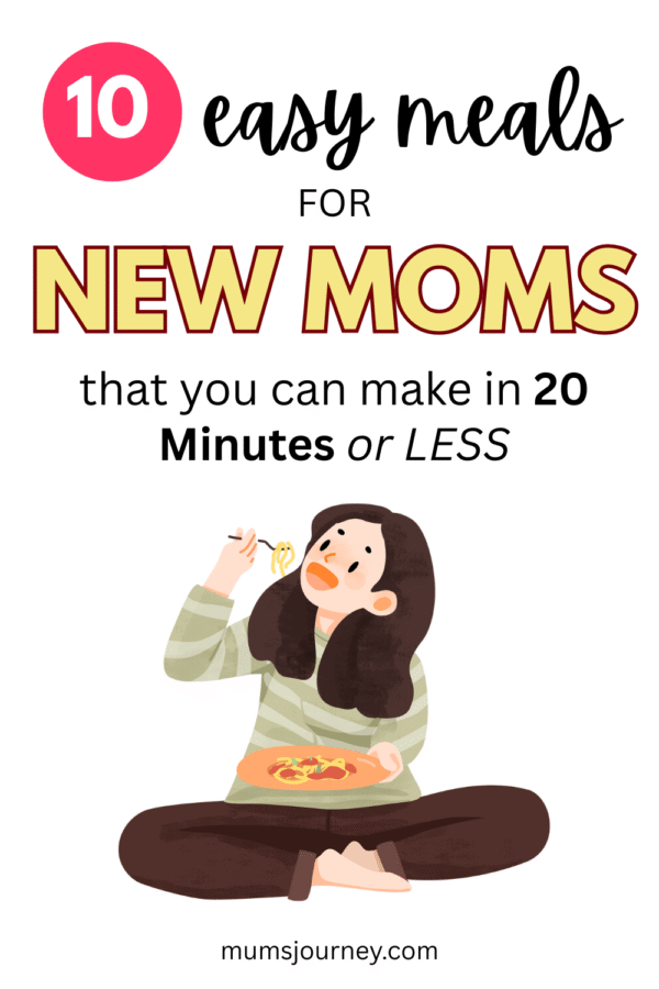 quick meals for new mums, easy recipes for new mums, simple meals new mums