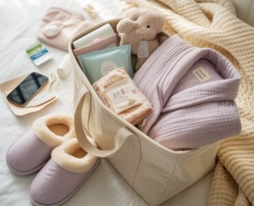 hospital bag checklist, what to pack for labour, first-time mum hospital bag, newborn essentials hospital